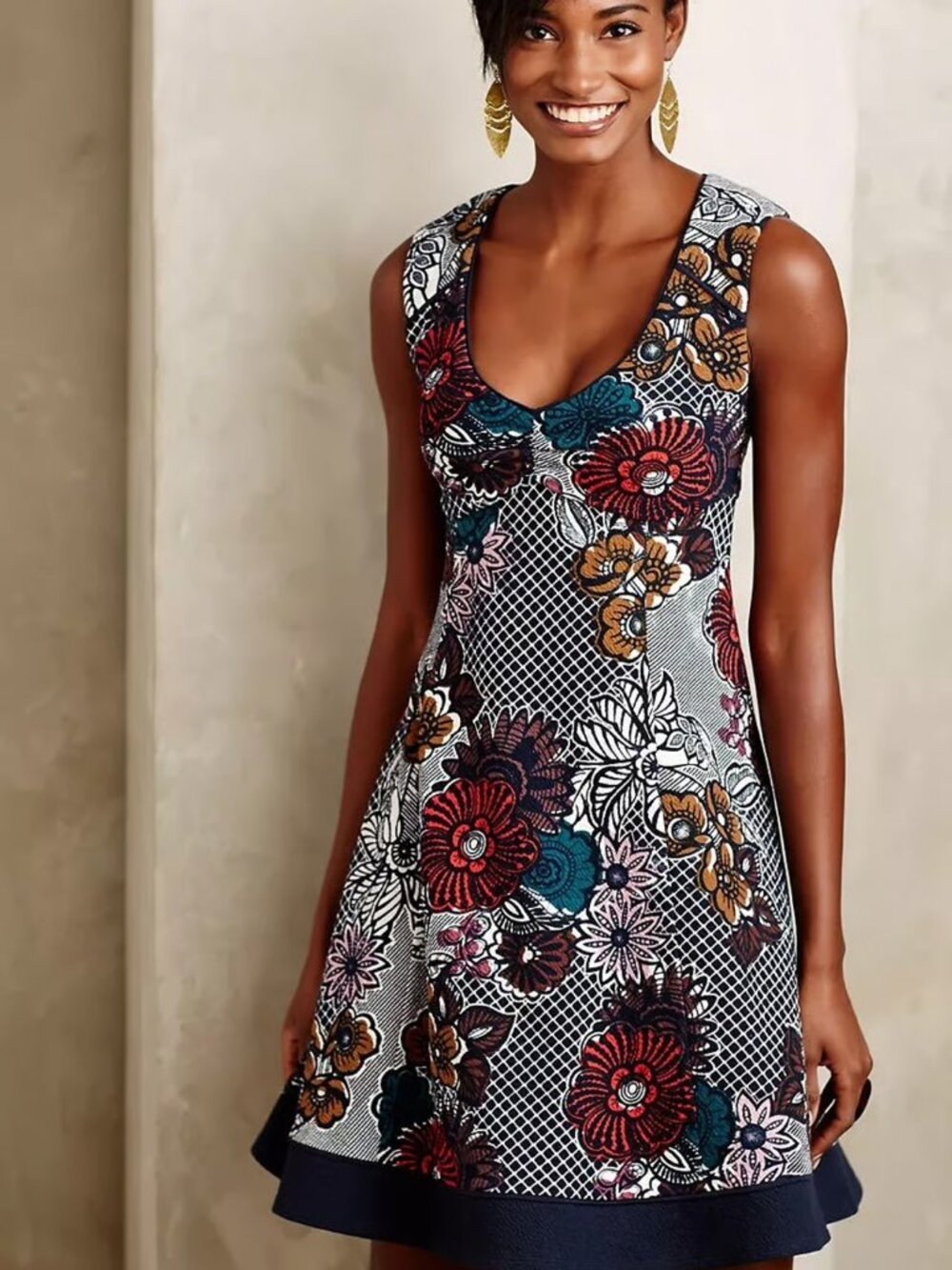 Anthropologie Maeve Fairchild Floral Fit And Flare Dress
